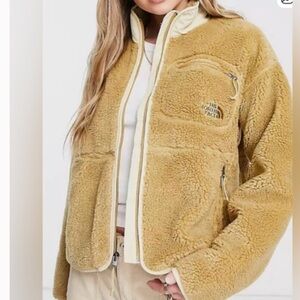 The North Face Jacquard Extreme Pile Full Zip Jacket NF Tan Woman XL